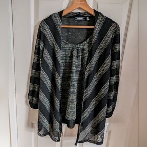 Brand New Elementz ✨Top and Attached Sweater, Both Are Very Very Sparkly Size M